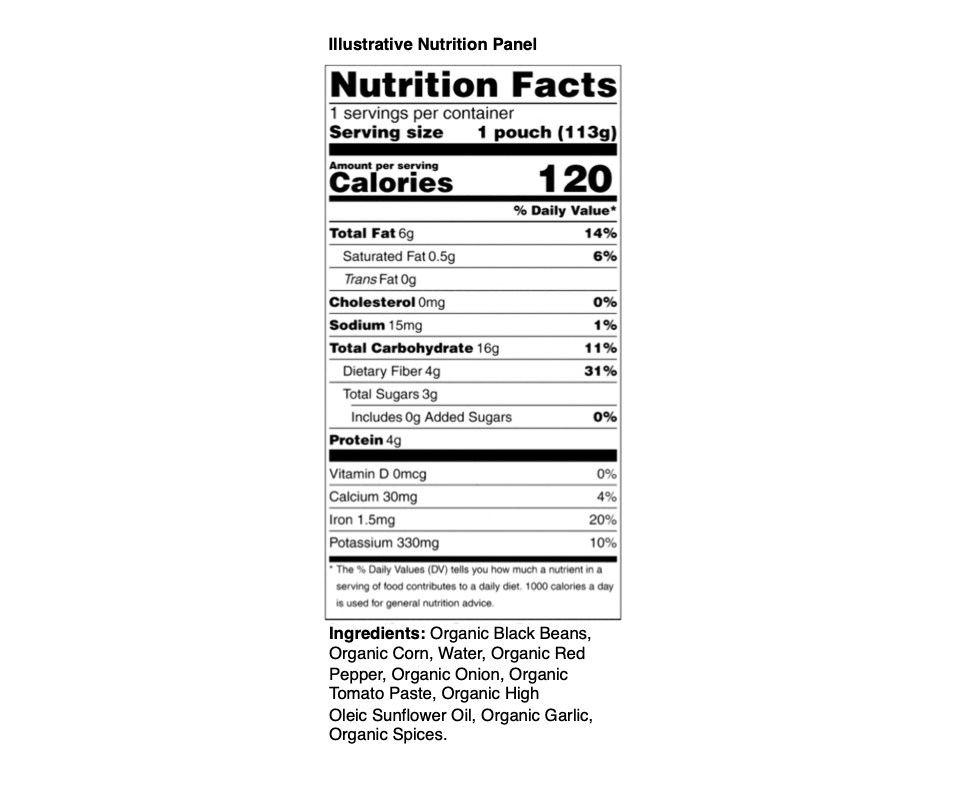 6 Pack of Organic Black Bean and Veggie